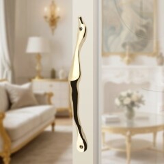 황동 중문 손잡이 플로우 골드